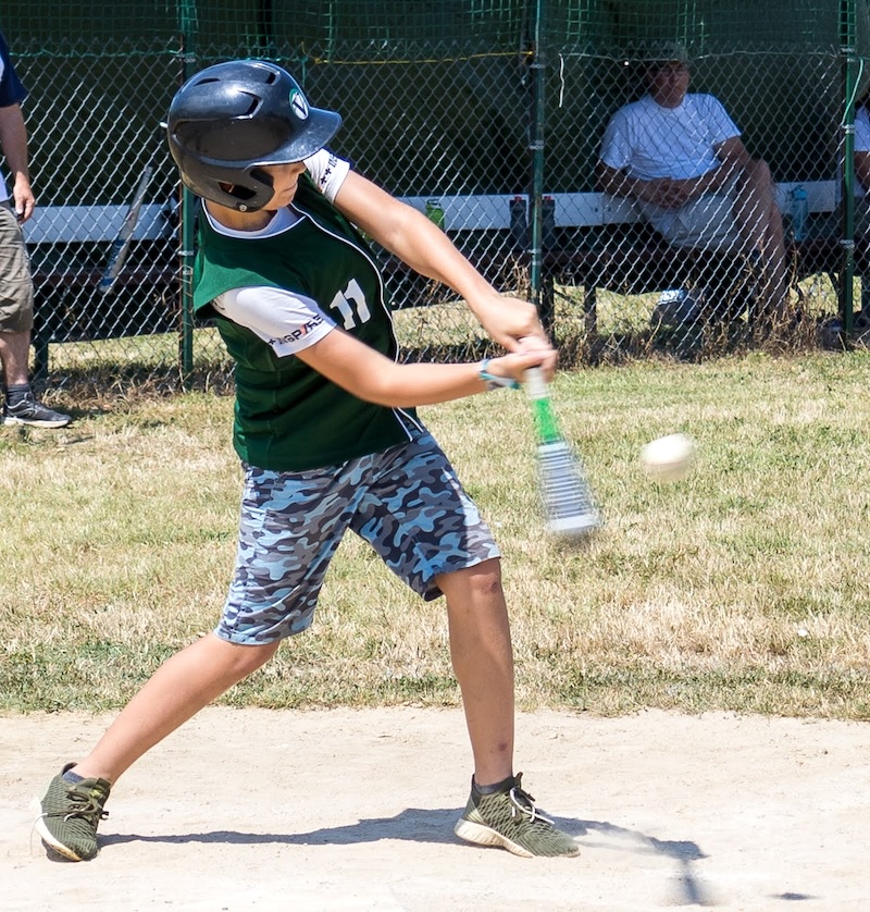 Player hitting ball
